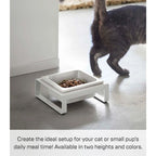 Yamazaki Home Single Pet Food Bowl - Two Styles, Steel and Ceramic, Short, 1.25 - L 6.1 x W 5.91 x H 2.36 inches
