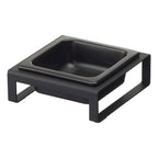 Yamazaki Home Single Pet Food Bowl - Two Styles, Steel and Ceramic, Short, 1.25 - L 6.1 x W 5.91 x H 2.36 inches