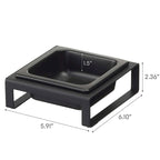 Yamazaki Home Single Pet Food Bowl - Two Styles, Steel and Ceramic, Short, 1.25 - L 6.1 x W 5.91 x H 2.36 inches