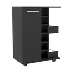 Payson 2-Piece Living Room Set, Bar Cart + Coffee Table, Black for Kitchen, Party and Living Room