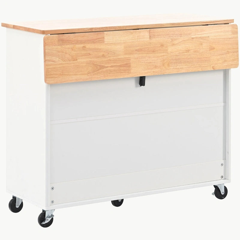 Kitchen Island with Drop Leaf and LED Light