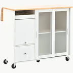 Kitchen Island with Drop Leaf and LED Light