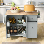 53.9 Kitchen Island Cart with Drop Leaf on Wheels