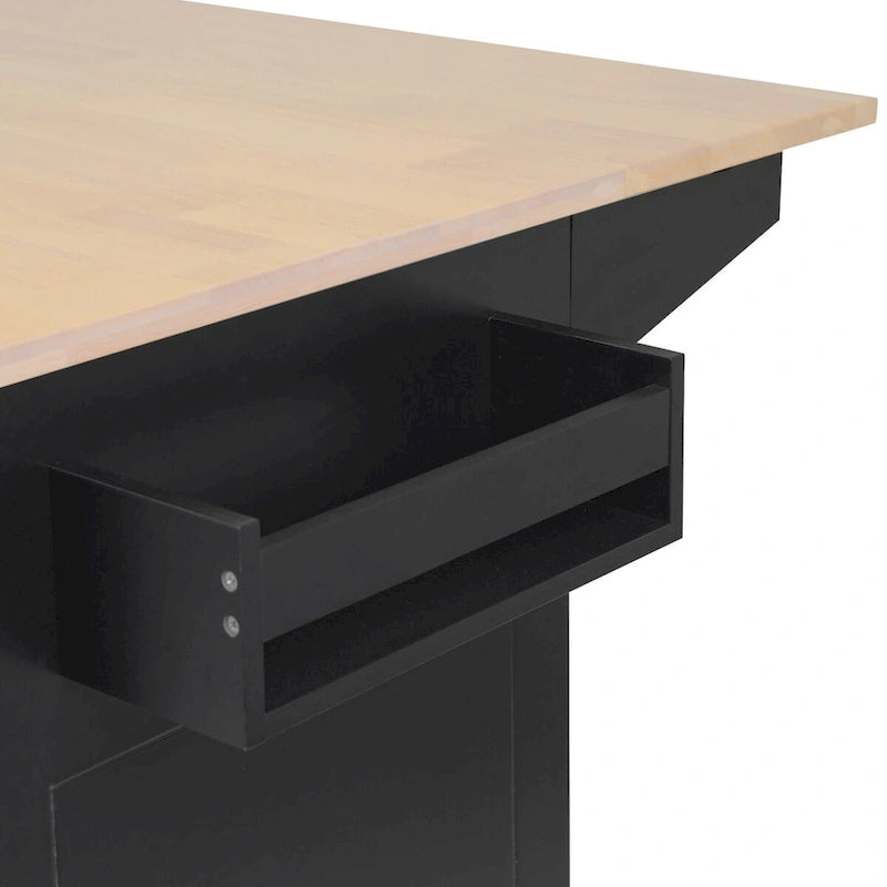 53.9 Kitchen Island Cart with Drop Leaf on Wheels