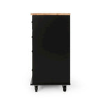 Contemporary Wood Kitchen Cart with Wheels Drawers and Cabinet by Christopher Knight Home