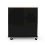 Contemporary Wood Kitchen Cart with Wheels Drawers and Cabinet by Christopher Knight Home
