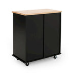 Contemporary Wood Kitchen Cart with Wheels Drawers and Cabinet by Christopher Knight Home