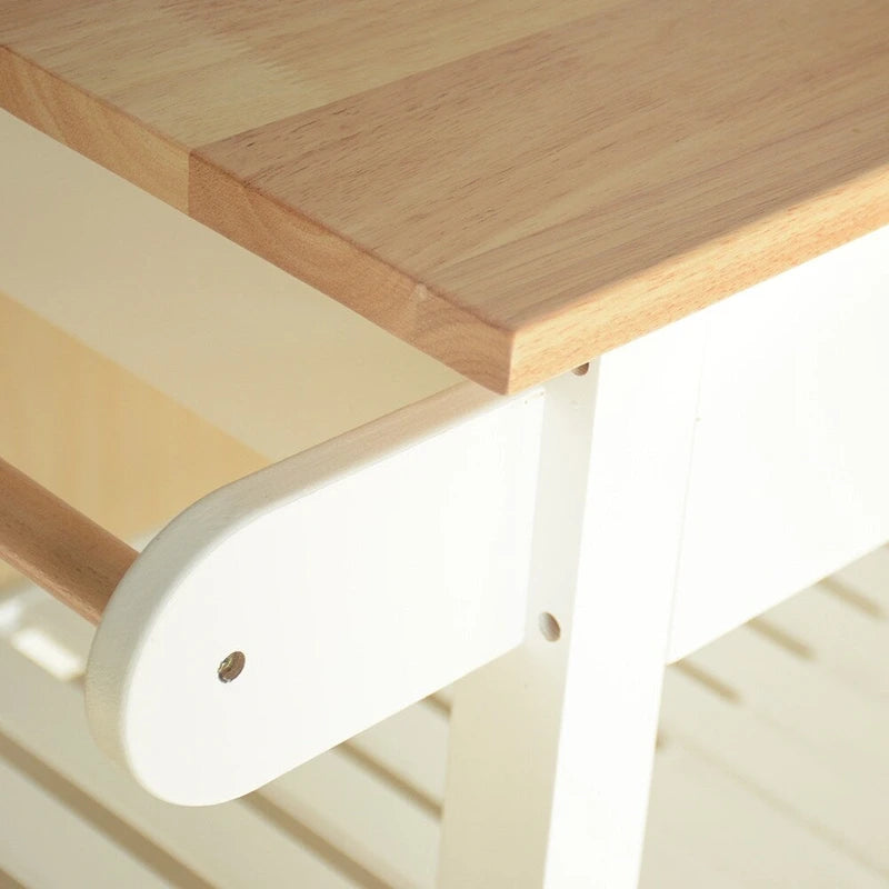 MDF Kitchen Cart with Two Lockable Wheels