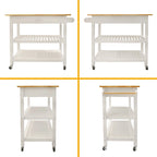 MDF Kitchen Cart with Two Lockable Wheels