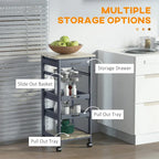Mobile Rolling Kitchen Island Trolley Serving Cart