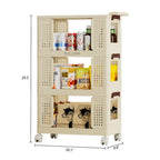 3-Tier Kitchen Storage Cart with Lockable Wheels