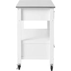 Ottawa Kitchen Cart, Stainless Steel & White
