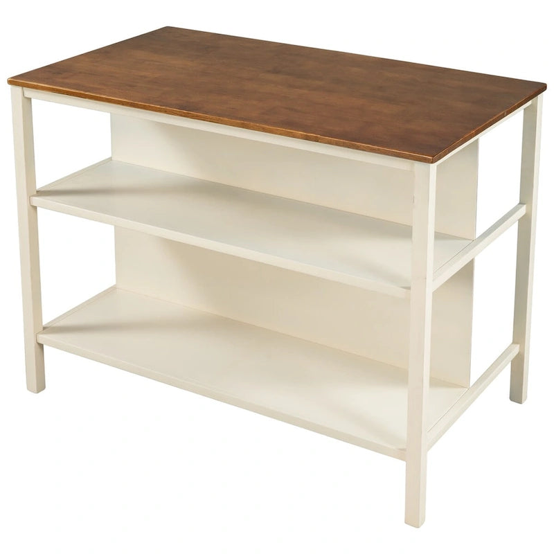 Solid Wood Rustic 45 Stationary Kitchen Island