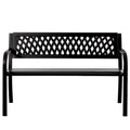 Gardenised Outdoor Steel 47 Park Bench for Yard, Patio, Garden and Deck, Black Weather Resistant Porch Bench, Park Seating