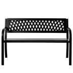 Gardenised Outdoor Steel 47 Park Bench for Yard, Patio, Garden and Deck, Black Weather Resistant Porch Bench, Park Seating
