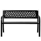 Gardenised Outdoor Steel 47 Park Bench for Yard, Patio, Garden and Deck, Black Weather Resistant Porch Bench, Park Seating