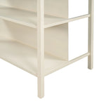 Solid Wood Rustic 45 in Kitchen Island with Butcher Block Top, 2 Shelves, Walnut and Cream White