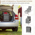 VredHom Outdoor Portable Folding Chaise Lounge Chair with Table (Set of 3) - 70 L x 20 W x 14 H