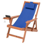 Romantic Collection Canvas Sling Chairs with Cup and Wine Holder and end table
