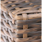 LSI Grey/ Brown Wicker 7-piece Cup Table Fire Pit Set