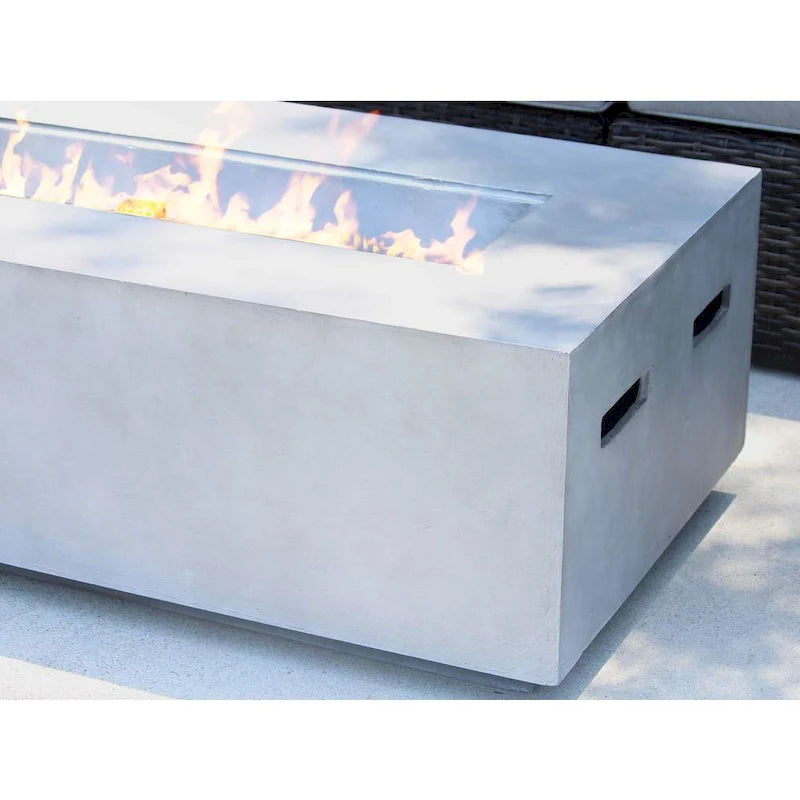 LSI Grey/ Brown Wicker 7-piece Cup Table Fire Pit Set