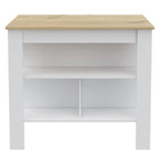 Hayne 9-Shelf 2-Door 2-piece Kitchen Set, Kitchen Island and Pantry White and Walnut