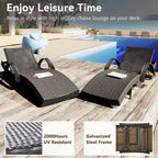 Outdoor wicker chaise lounge set, 2 pieces