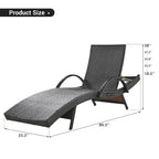Outdoor wicker chaise lounge set, 2 pieces