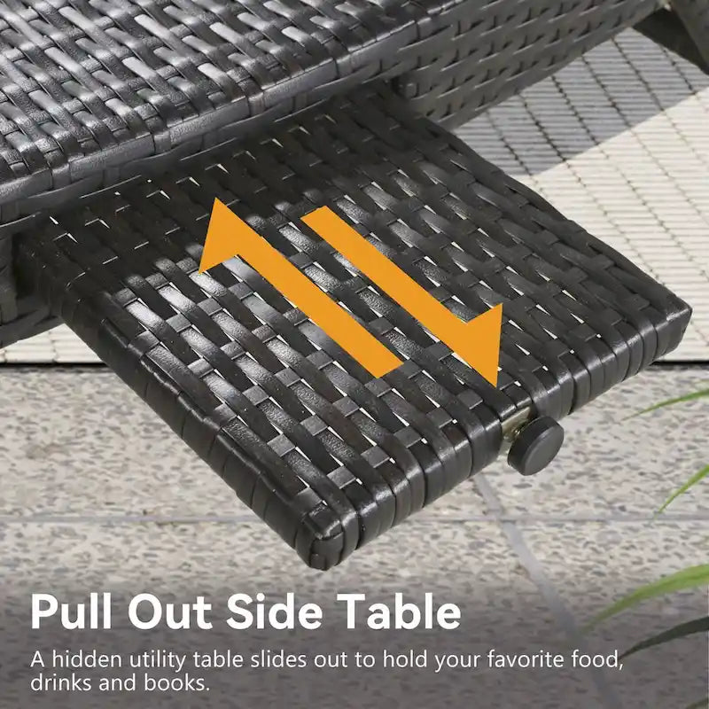 Outdoor wicker chaise lounge set, 2 pieces