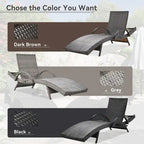 Outdoor wicker chaise lounge set, 2 pieces