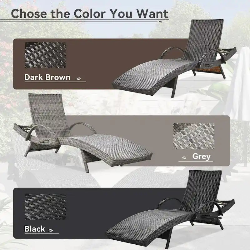 Outdoor wicker chaise lounge set, 2 pieces