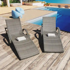 Outdoor wicker chaise lounge set, 2 pieces