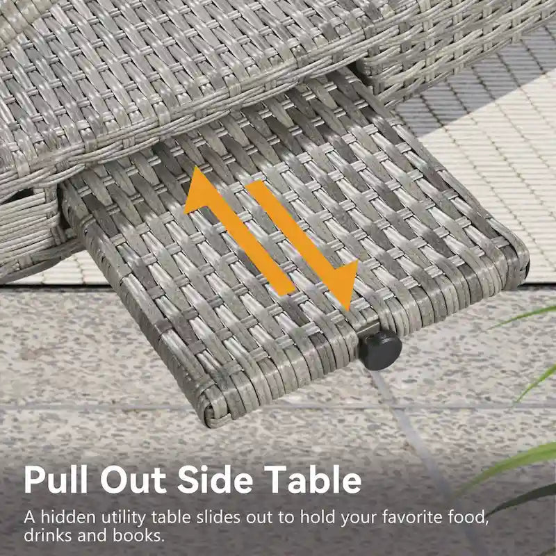 Outdoor wicker chaise lounge set, 2 pieces