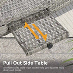 Outdoor wicker chaise lounge set, 2 pieces