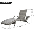 Outdoor wicker chaise lounge set, 2 pieces