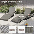 Outdoor wicker chaise lounge set, 2 pieces