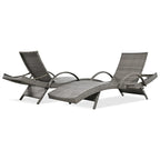 Outdoor wicker chaise lounge set, 2 pieces