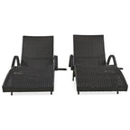 Outdoor wicker chaise lounge set, 2 pieces