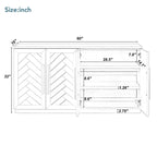 Sideboard with 4 Doors Large Storage Space Buffet Cabinet - N/A
