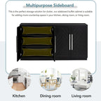 Sideboard with 4 Doors Large Storage Space Buffet Cabinet - N/A