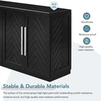 Sideboard with 4 Doors Large Storage Space Buffet Cabinet - N/A