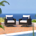 Milo Espresso 2 Piece Sunbrella Outdoor Patio Motion Club Chairs