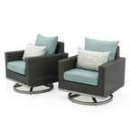 Milo Espresso 2 Piece Sunbrella Outdoor Patio Motion Club Chairs