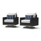 Milo Espresso 2 Piece Sunbrella Outdoor Patio Motion Club Chairs
