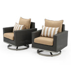 Milo Espresso 2 Piece Sunbrella Outdoor Patio Motion Club Chairs