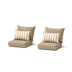 Milo Espresso 2 Piece Sunbrella Outdoor Patio Motion Club Chairs