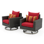 Milo Espresso 2 Piece Sunbrella Outdoor Patio Motion Club Chairs