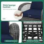 UPHA Grey Wicker Outdoor Rocking & Swivel Chair 2-Piece Set with Cushions