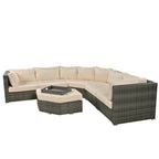 6 Piece Outdoor Conversation Set with Ottoman and Cushions and Small Trays