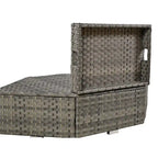 6 Piece Outdoor Conversation Set with Ottoman and Cushions and Small Trays